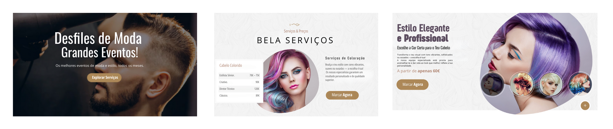 Página de cabeleireiros com manicure criada para atrair clientes via Google